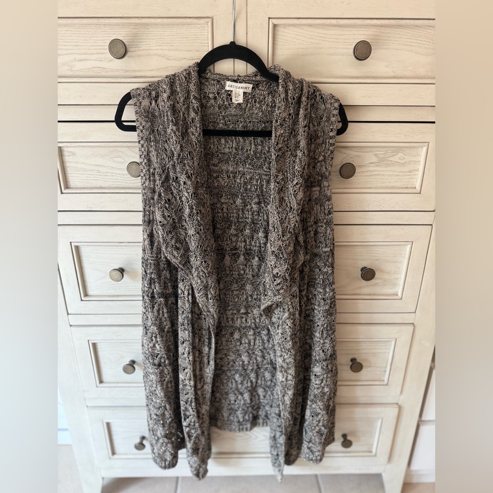 Artisan NY Womens Open Front
Sleeveless Knit Marled Long Cardigan